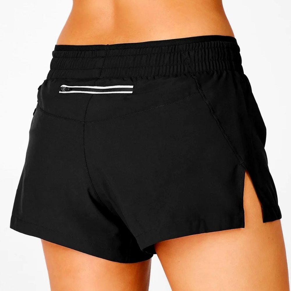 Fabletics Breathe Run Short - Black/Reflective Silver - XXL - BRAND NEW!